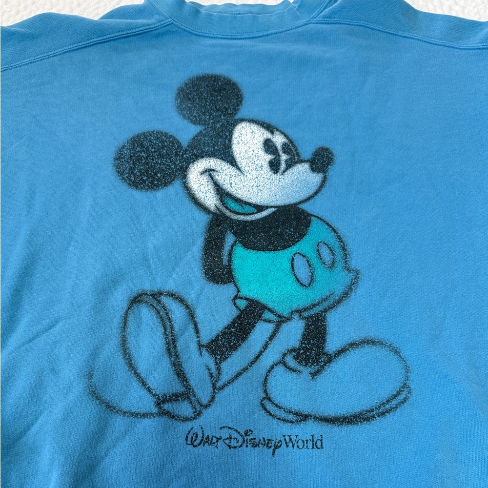 Disney World WDW Crewneck Sweatshirt Mickey Women’s Sz Medium Blue Crewneck - Picture 2 of 3